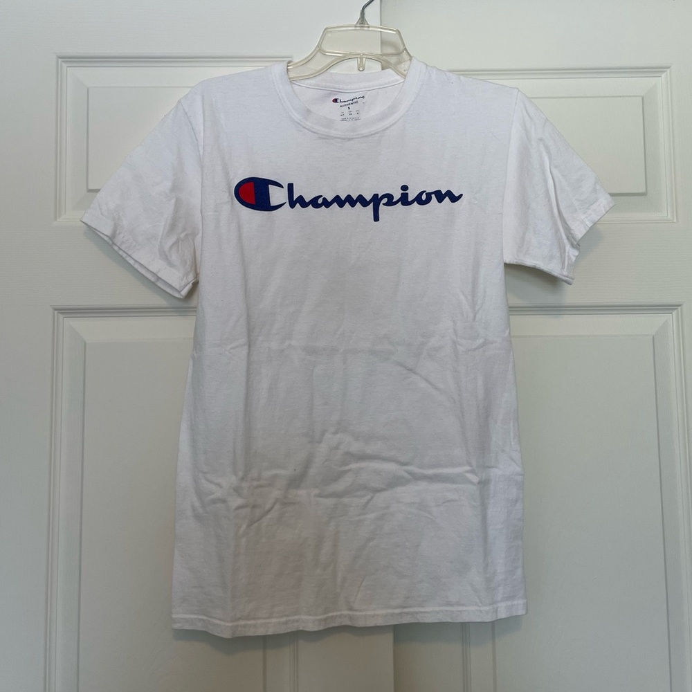 White Champion shirt
